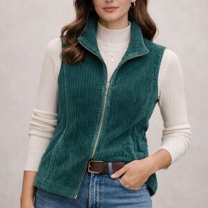 Woolrich Corduroy Zip Vest. Elevated Outdoor. Teal Green Size M